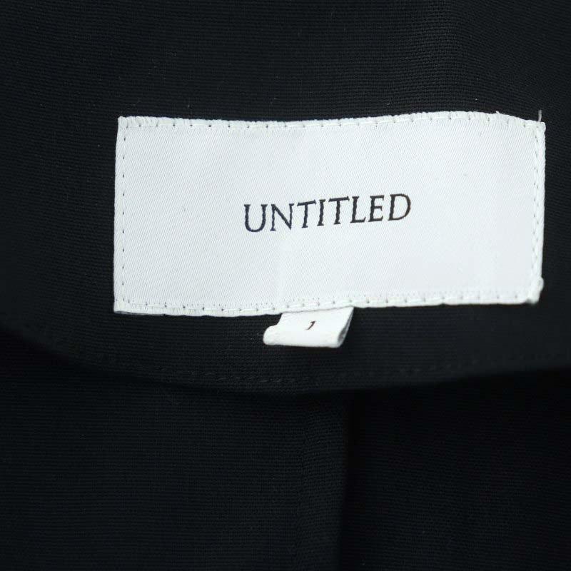 アンタイトル UNTITLED ノーカラージャケット 薄手 ウール混 1 紺 