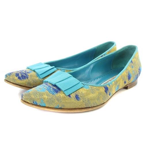 マノロブラニク MANOLO BLAHNIK TORINA リボンデザイン サテン 
