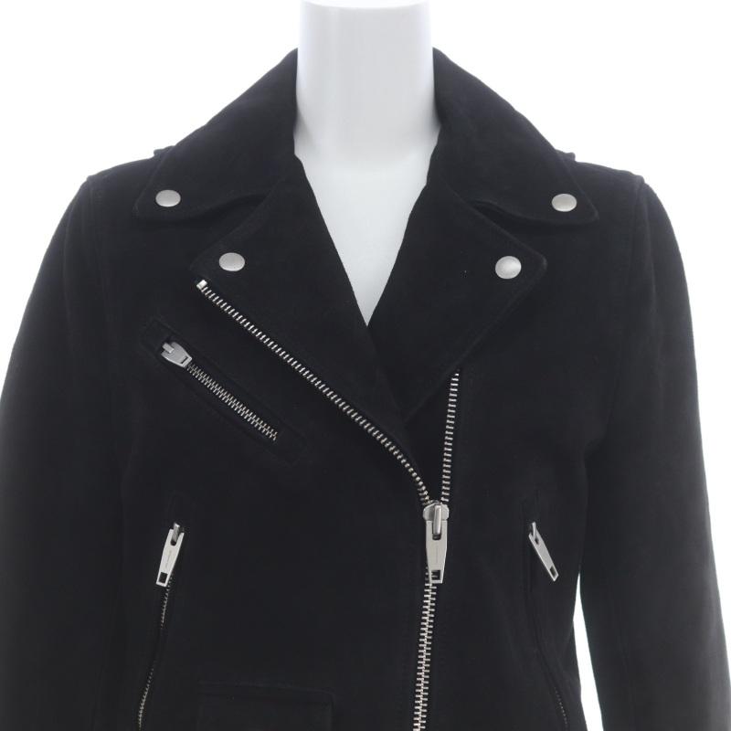 ザクープルズ The Kooples ラムレザーダブルライダースジャケット 0 S