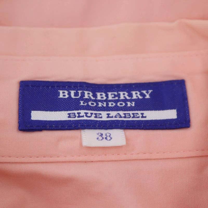 バーバリーブルーレーベル BURBERRY BLUE LABEL ロゴ刺繍 長袖シャツ 38 サーモンピンク /MI ■OS レディース｜vectorpremium｜03