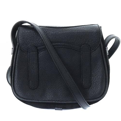 グッチ GUCCI スエード レザー ショルダーバッグ 切替 黒 