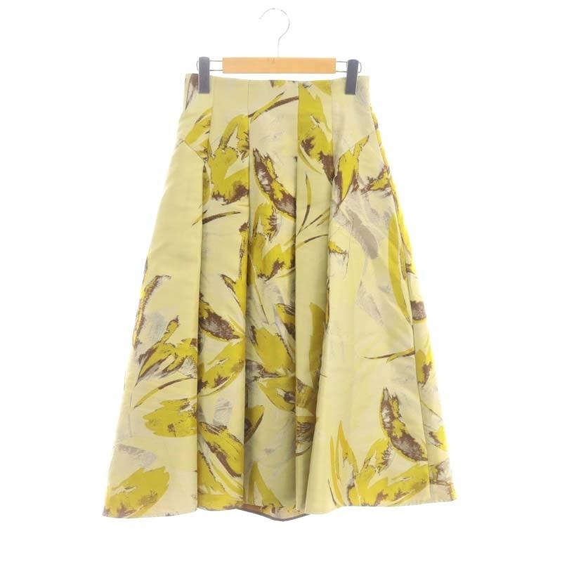 Apuweiser-riche アートフラワーティアードスカート ライトイエロー  