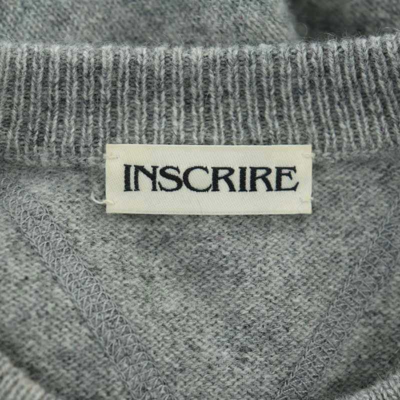 アンスクリア INSCRIRE 21AW カシミヤ 半袖 ニット セーター M グレー 