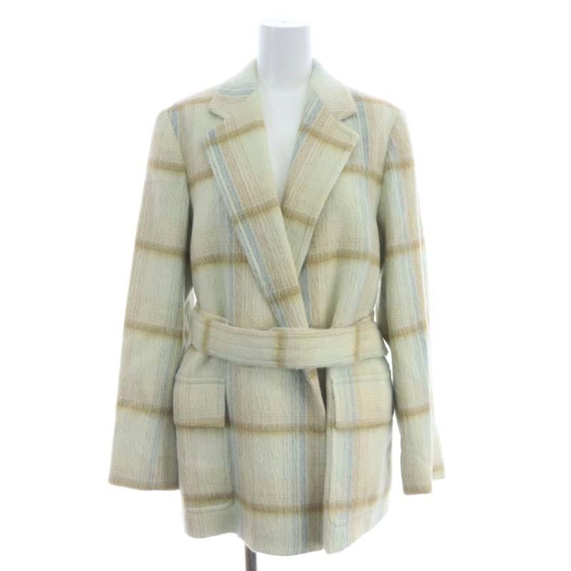 AURALEE オーラリーアルパカシャギーチェックジャケットコート0