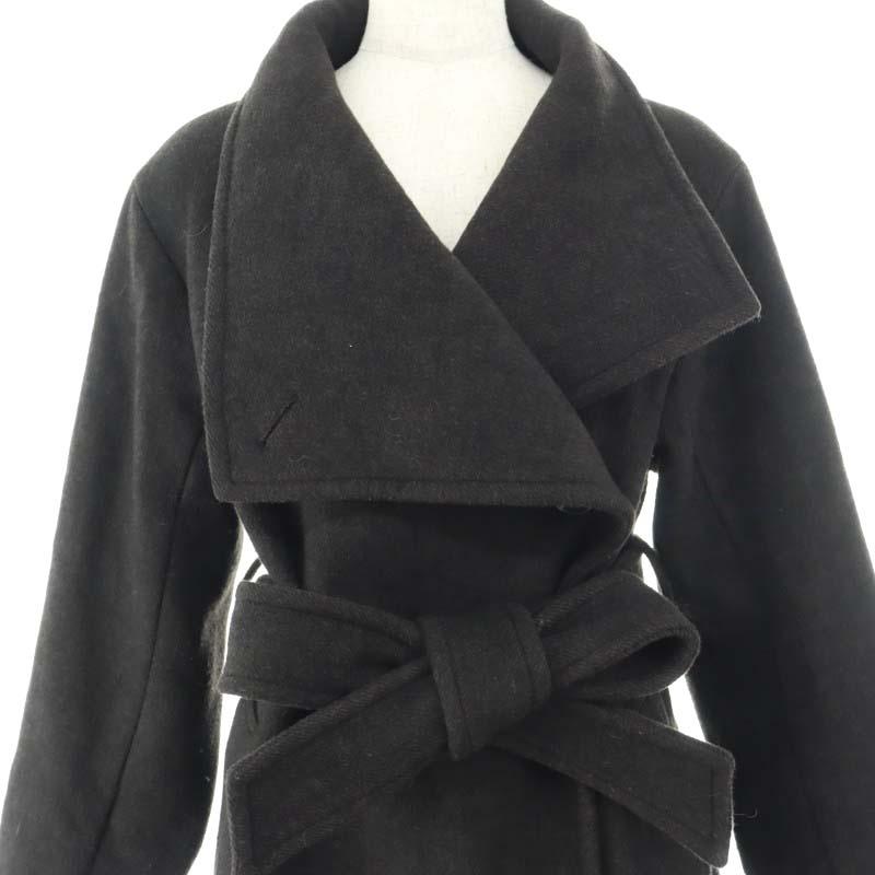 プラステ PLST 22AW ウールブレンドカルゼファネルネックコート ロング