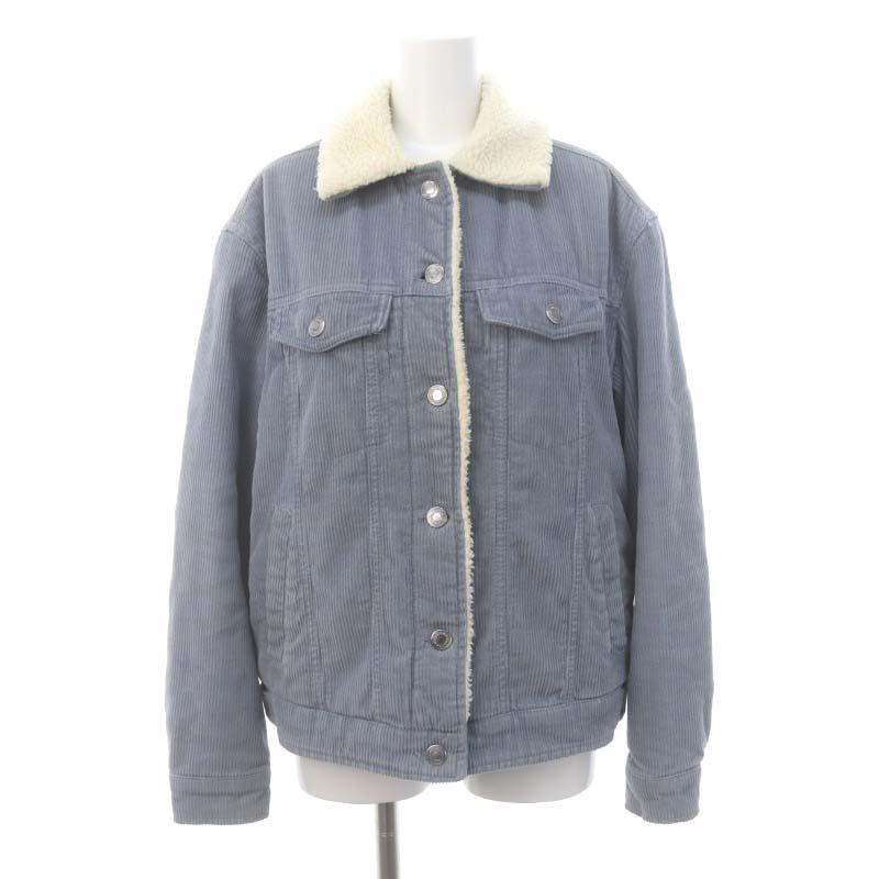 ベルシュカ Bershka コーデュロイ ボア ジャケット 中綿 S サックス 