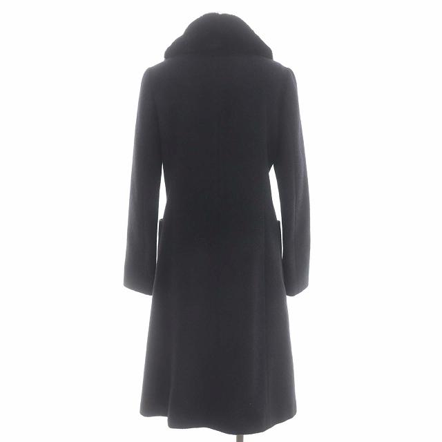 Harrods カシミア混 ファーつき ロングコート 2way チャコールグレー Harrods カシミア混 ファーつき ロングコート 2way チャコールグレー