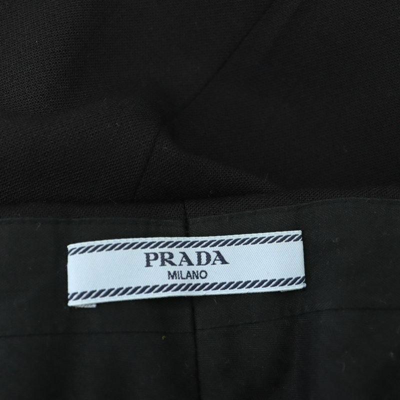 プラダ PRADA 裾ボタンクロップパンツ テーパード センタープレス タック ウール 38S 黒 ブラック /CX ■OS ■SH レディース｜vectorpremium｜03