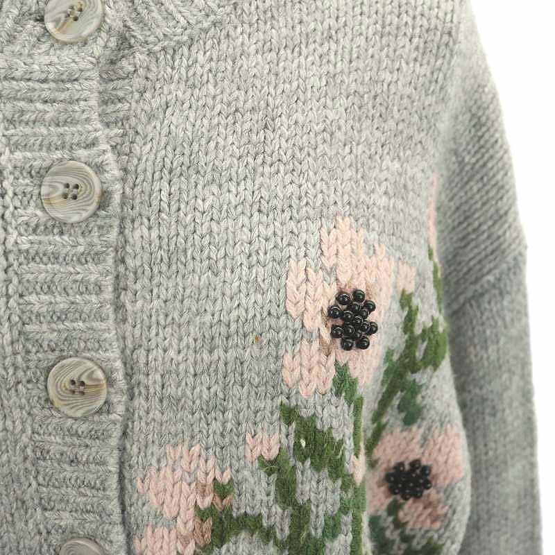 セブンテン バイ ミホカワヒト フラワー刺繍ニットカーディガン 長袖  