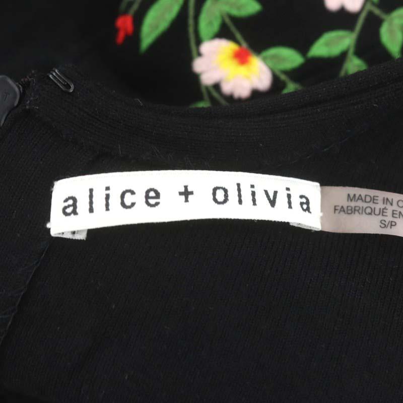 alice + olivia 花柄刺繍 ノースリーブミニワンピース