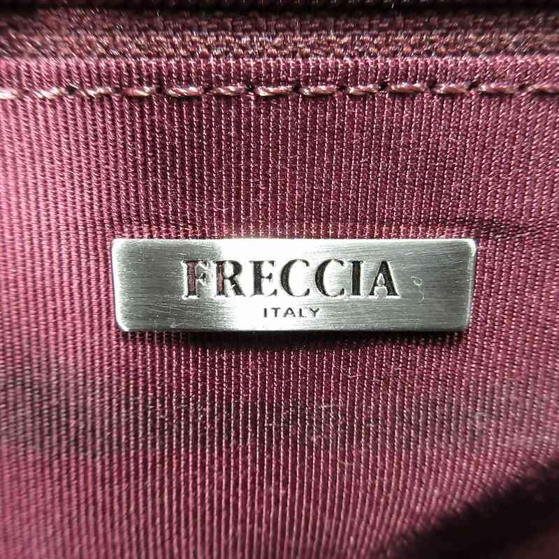 フレッチャ FRECCIA ミニ ボストンバッグ ハンドバッグ 型押し 加工 エナメル レザー 牛革 タッセル チャーム付き ミニポーチ付き 茶 ブラ｜vectorpremium｜06