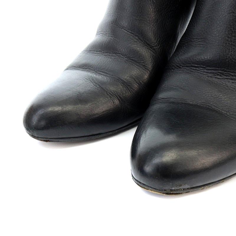 PELLICO ペリーコ ショートブーツ レザー ブラック 37 PELLICO ペリーコ レザー ショートブーツ ブラック バックジップ 37