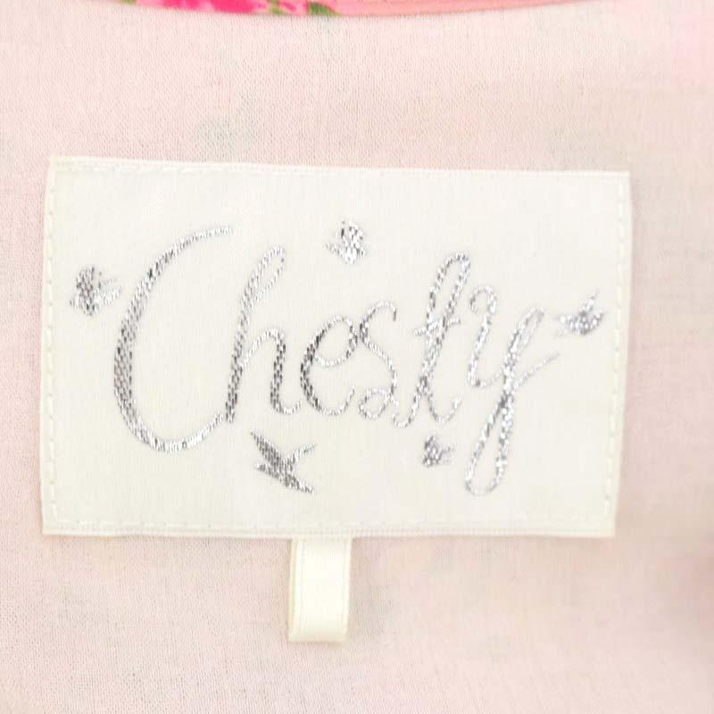 チェスティ Chesty フラワープリントロングワンピース ミモレ丈 長袖 0 