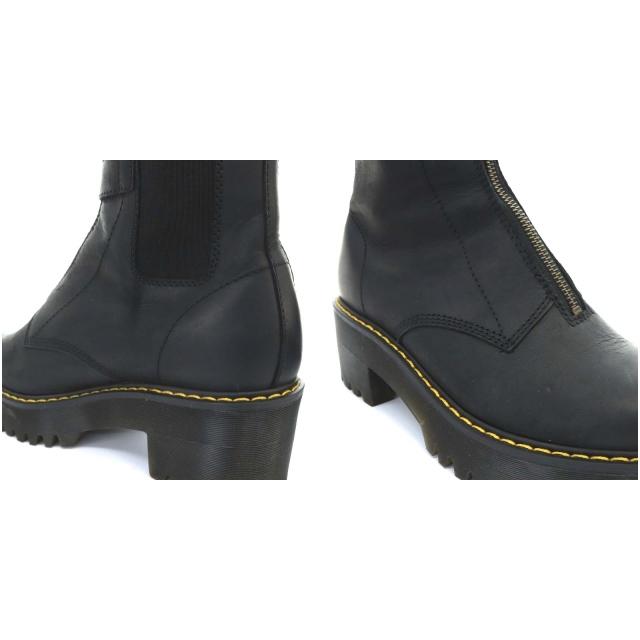 ドクターマーチン DR.MARTENS タメラ TAMELA フロントジップ ブーツ ショート チャンキーヒール レザー UK4 24cm 黒 ブラック｜vectorpremium｜07