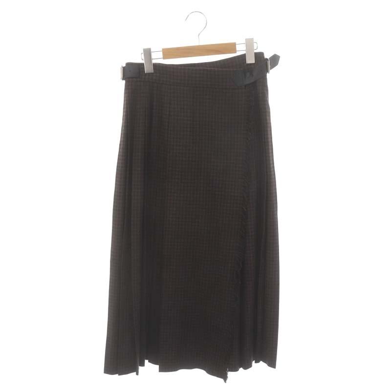新品タグ付き✨️定価7.5万　ブラミンク　ウール100％　プリーツ　スカート　38 未使用 ブラミンク 定価24.2万円 ロング プリーツスカート シルク 36
