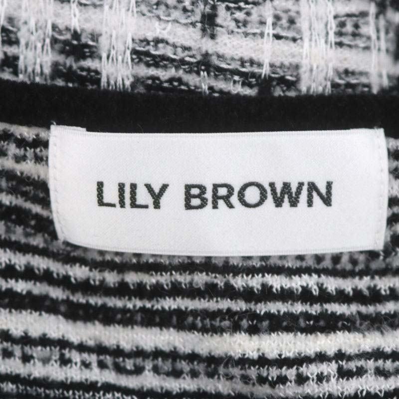 リリーブラウン Lily Brown 22AW ツイードニットロングワンピース ロング丈 マキシ丈 長袖 F 黒 ブラック 白 ホワイト｜vectorpremium｜03