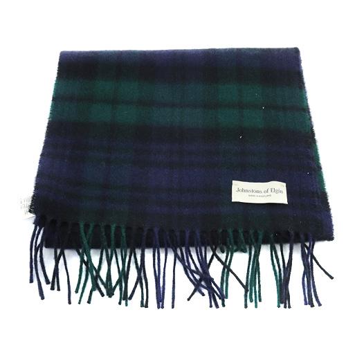 ジョンストンズオブエルガン Johnstons of Elgin black watch カシミヤ  