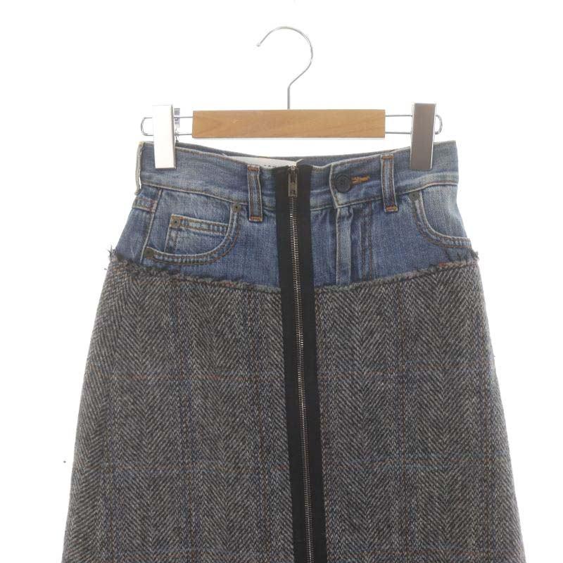 マルタンマルジェラ 1 Martin Margiela 1 デニム×ツイード 切替 台形 