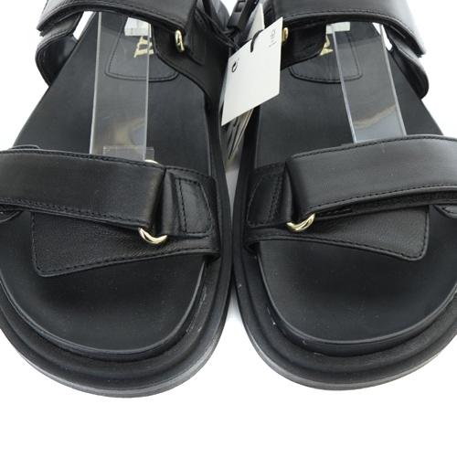 未使用品 ザラ ZARA Leather Chunky Platform Hook Loop Strap Sandals サンダル ストラップ レザー 24cm 黒 ブラック /SR14 レディース｜vectorpremium｜04