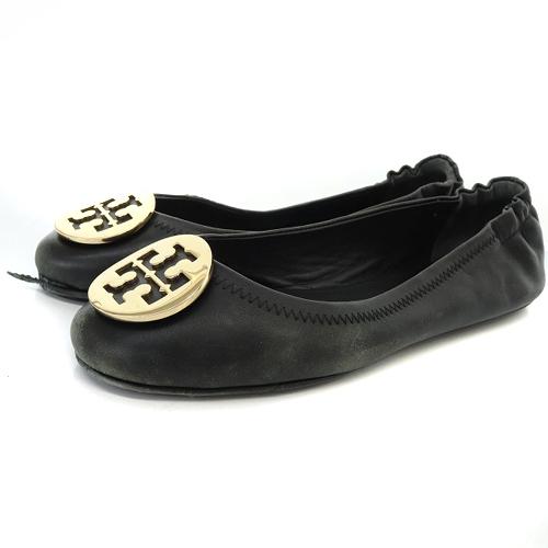 トリーバーチ TORY BURCH ロゴ バレエシューズ パンプス レザー 6.5M 