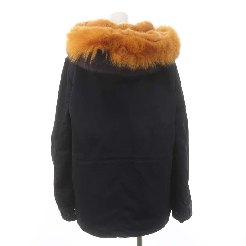 M'S GRACY 美品 レッキスファー♪フード付きフリル♡コート グレー 38