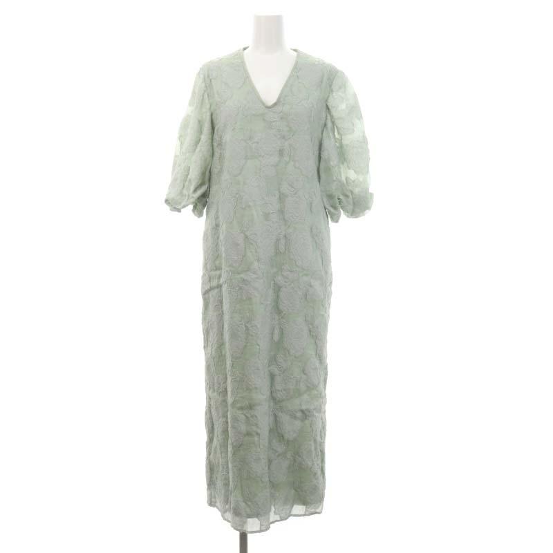 アメリ AMERI FLOWER JACQUARD STRAIGHT DRESSワンピース ロング丈 