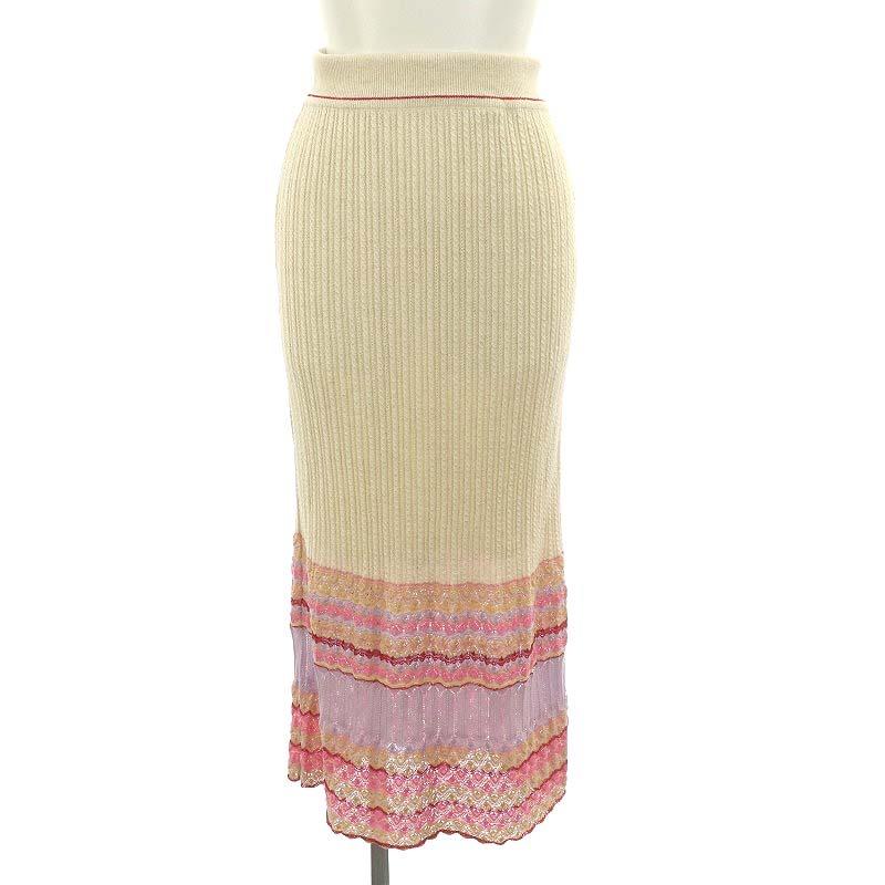 マメクロゴウチ 22SS Multi Pattern Knitted Skirt タイトスカート  