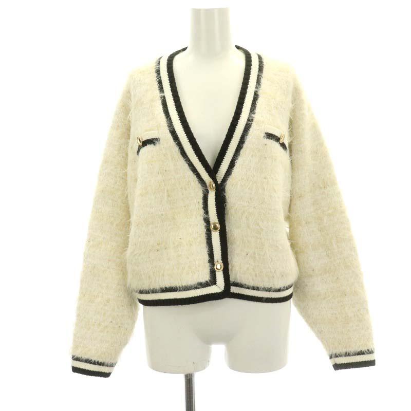 ファーファー furfur 23AW ツイードニットカーディガン 長袖 ショート 