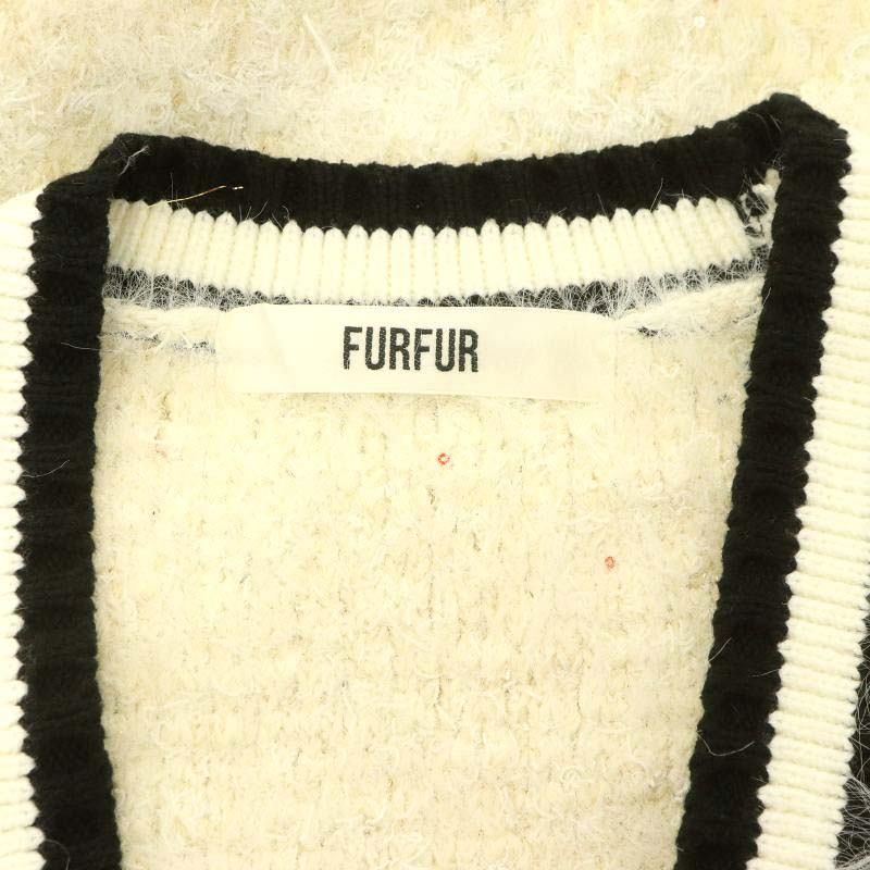 ファーファー furfur 23AW ツイードニットカーディガン 長袖 ショート 