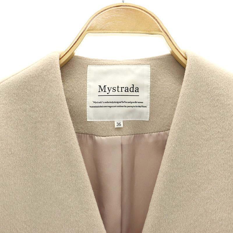 マイストラーダ Mystrada ストール付 ノーカラーコート ウール マイストラーダ Mystrada ストール付 ノーカラーコート ウール