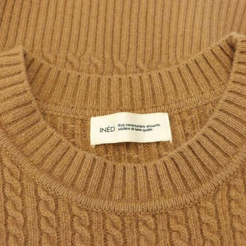 イネド INED 23AW ミニケーブル半袖ニット ウールカシミヤ セーター 