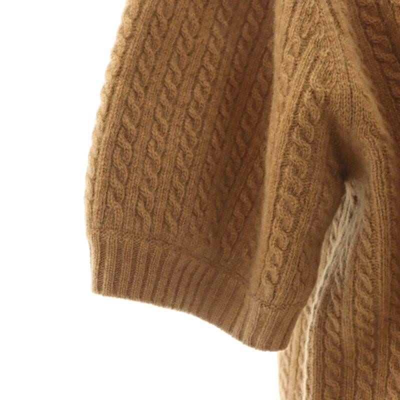 イネド INED 23AW ミニケーブル半袖ニット ウールカシミヤ セーター 