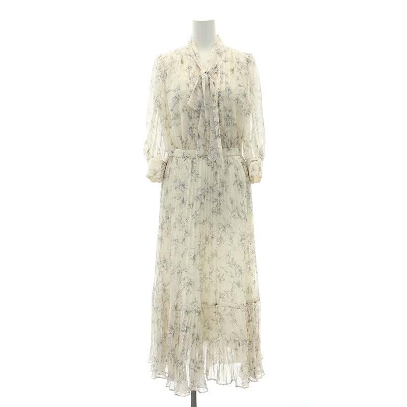 ジャスグリッティー JUSGLITTY 22SS 七分袖ボウタイプリーツワンピース 