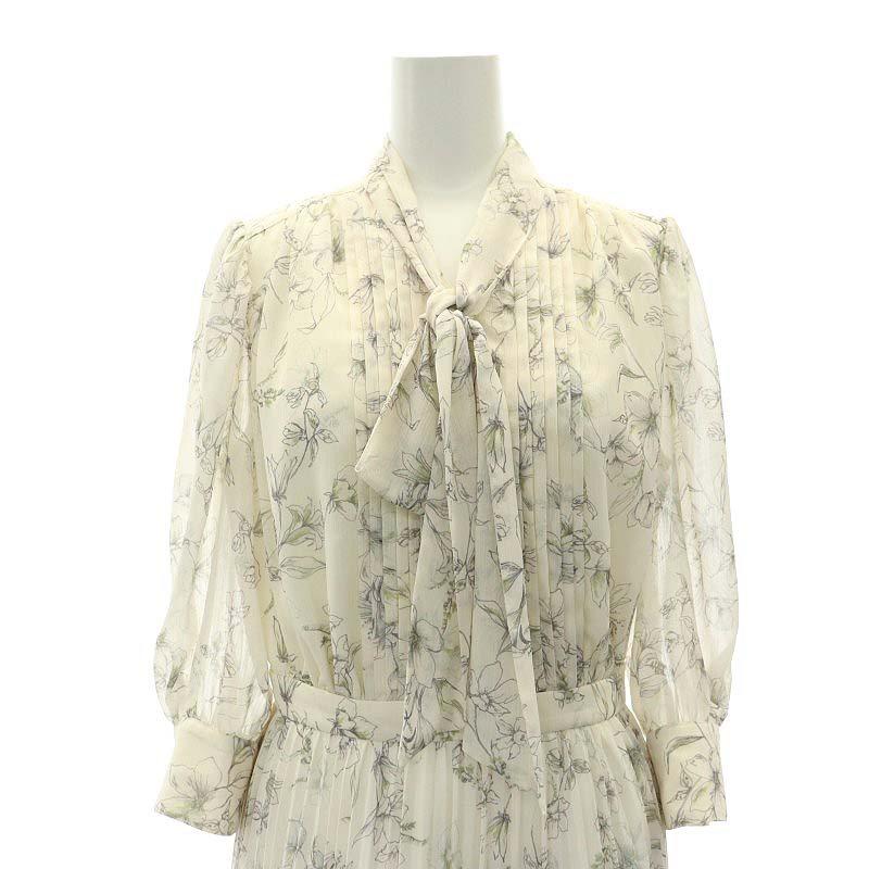 ジャスグリッティー JUSGLITTY 22SS 七分袖ボウタイプリーツワンピース 