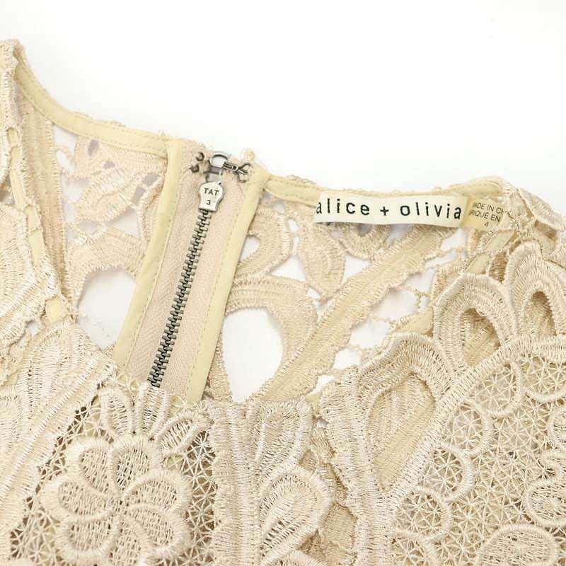 アリスオリビア alice + olivia レースデザインワンピース 膝丈 半袖 4 