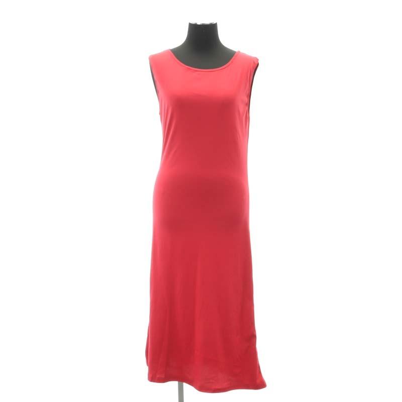 エフラ efla カギ編みレースニットワンピース ロング 半袖 F 赤 レッド  