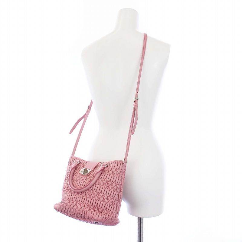 ミュウミュウ miumiu マテラッセ ナッパクリスタル 2WAY ハンドバッグ 
