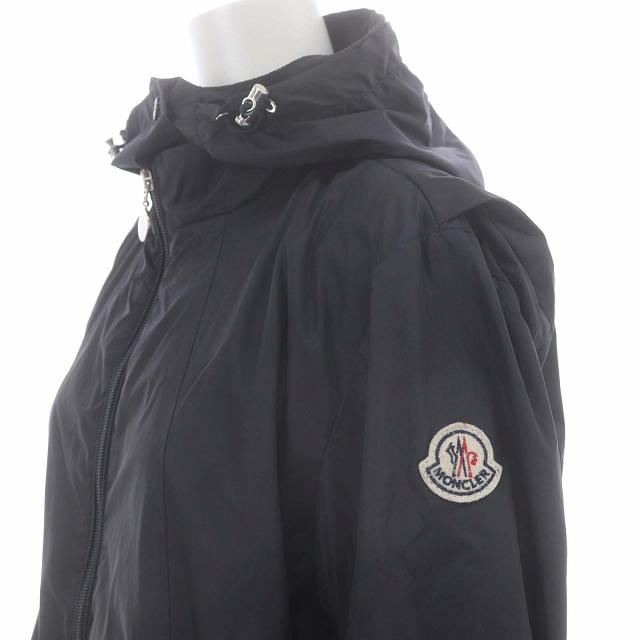 モンクレール MONCLER YASMINE GIUBBOTTO ヤスミン スプリングコート ロング フード付き ナイロン ジップアップ 0 紺 レディース｜vectorpremium｜06