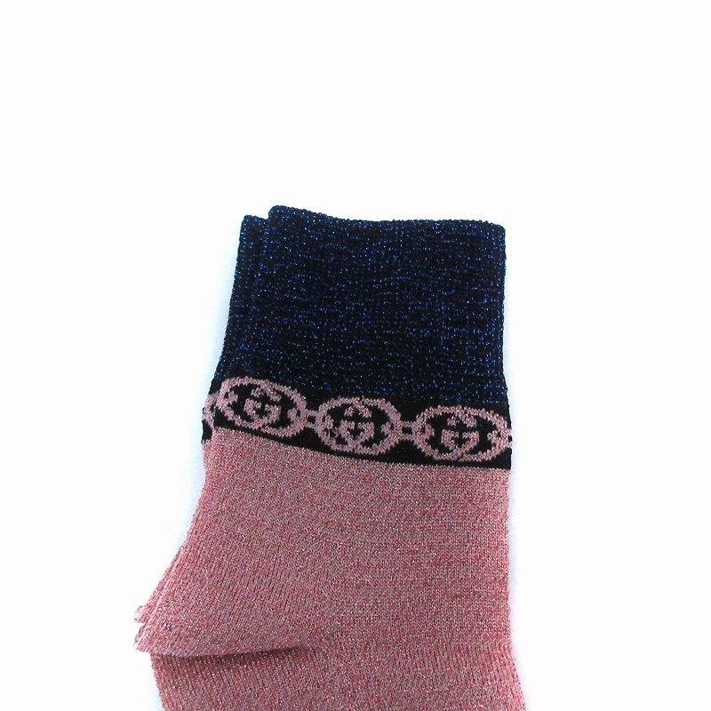 未使用品 グッチ GUCCI 609345 SOCKS GREEKY 靴下 インターロッキングG チェーンソックス ラメ M/9 20-22cm ピンク /YO14 ■OH レディース｜vectorpremium｜06