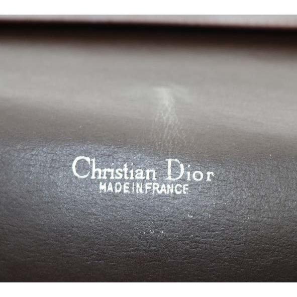 クリスチャンディオール Christian Dior ヴィンテージ ショルダーバッグ ワンショルダー スクエア レザー ダークブラウン｜vectorpremium｜03