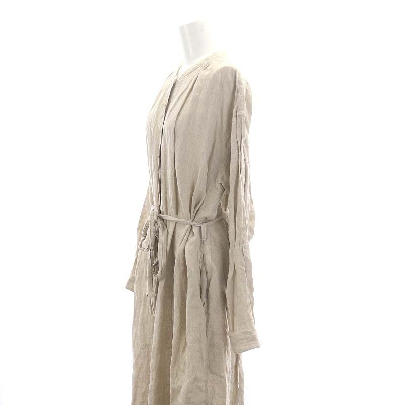 Suzuki Takayuki リネンワンピース 白 長袖 ロング