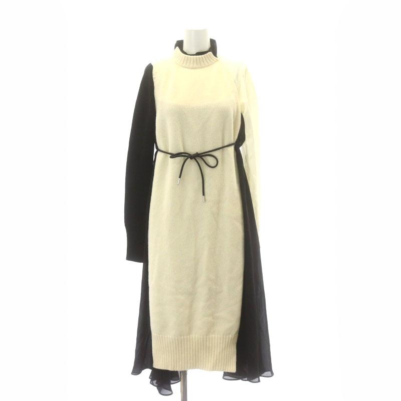 サカイ sacai ウール ニット コンビネーション パネル ワンピース  