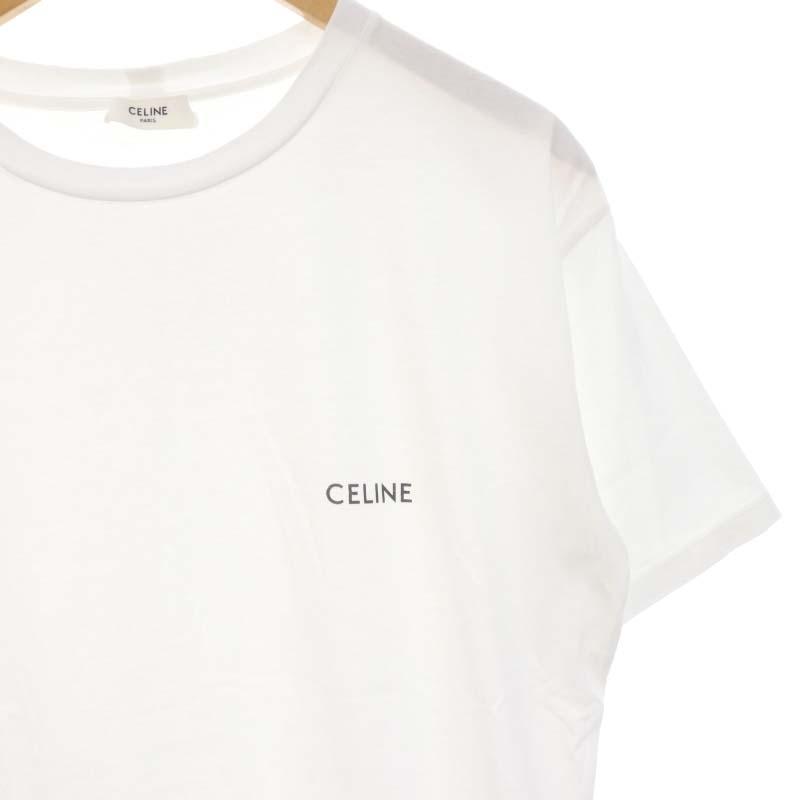 セリーヌ CELINE by Hedi Slimane ルーズTシャツ カットソー 半袖 ロゴ刺繍 XS 白 ホワイト 黒 ブラック /DO ■OS ■AD メンズ｜vectorpremium｜04