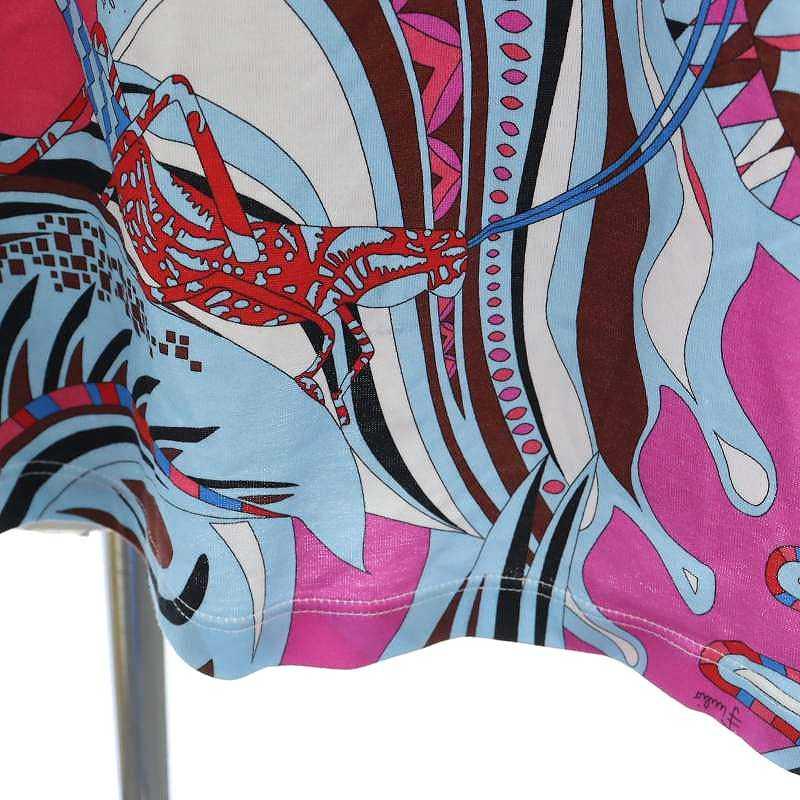 エミリオプッチ EMILIO PUCCI プッチ柄切替VネックTシャツ 半袖 