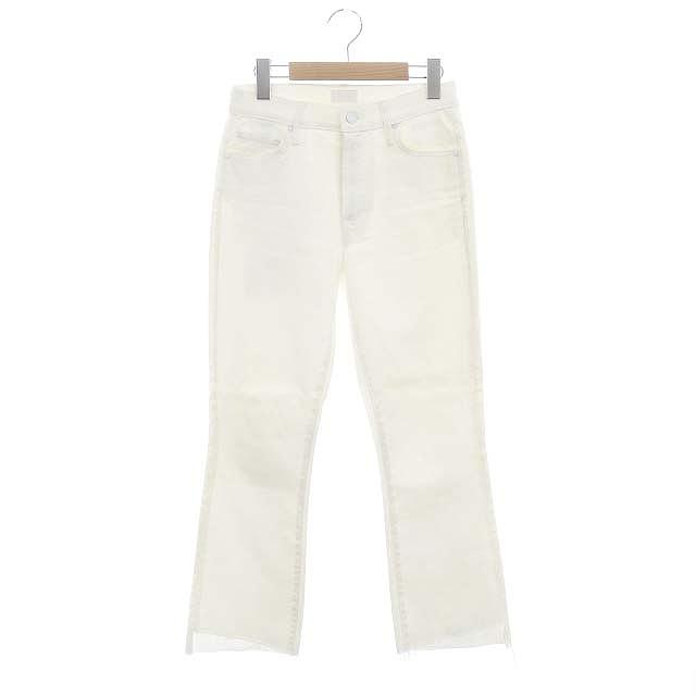 マザー mother INSIDER CROP STEP FRAY ホワイトデニムパンツ ジーンズ  