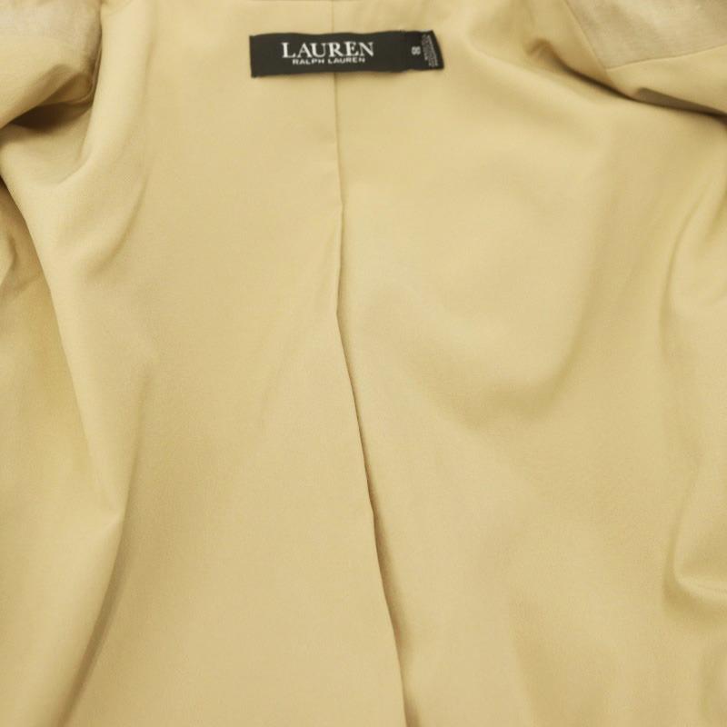 RALPH LAUREN テーラードジャケット M リネン ベージュ ポロ ラルフローレン 3つボタン リネン テーラードジャケット