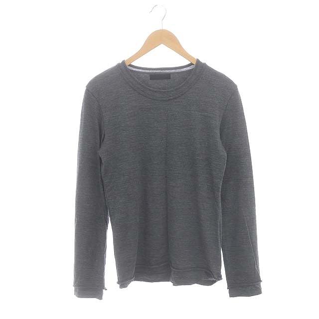 ジュンハシモト ショールカラー プルオーバーニット リブ ウール オレンジ