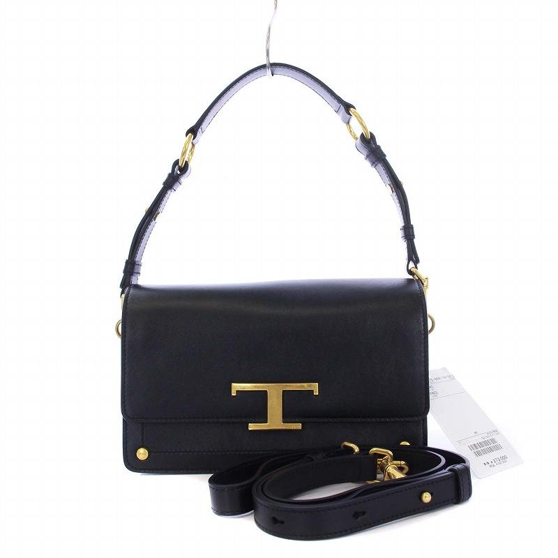 TOD'S トッズタイムレス ショルダーミニ レザーバッグ黒
