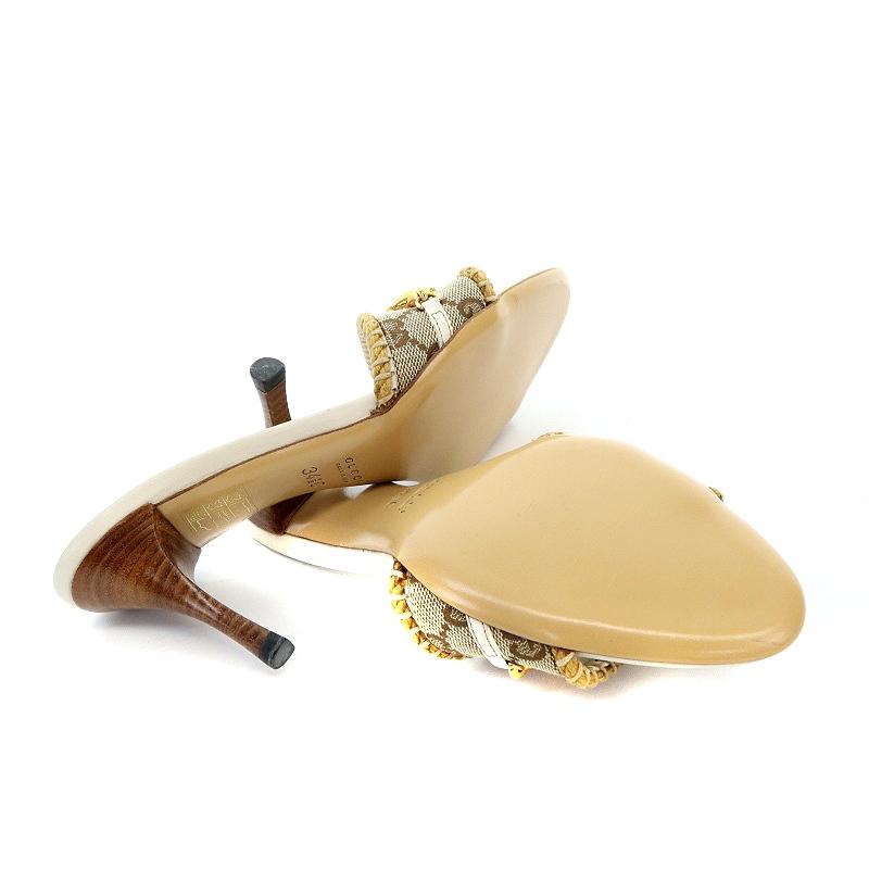 GUCCI（グッチ） GUCCI GG ミュール サンダル ビットデザイン レザー