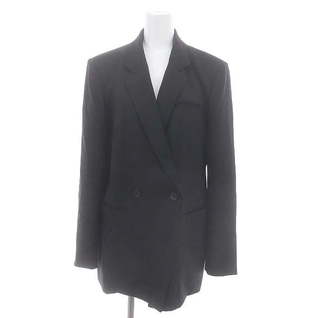 アドーア ADORE 23SS 麻ツイルジャケット テーラード ダブル 38 黒  